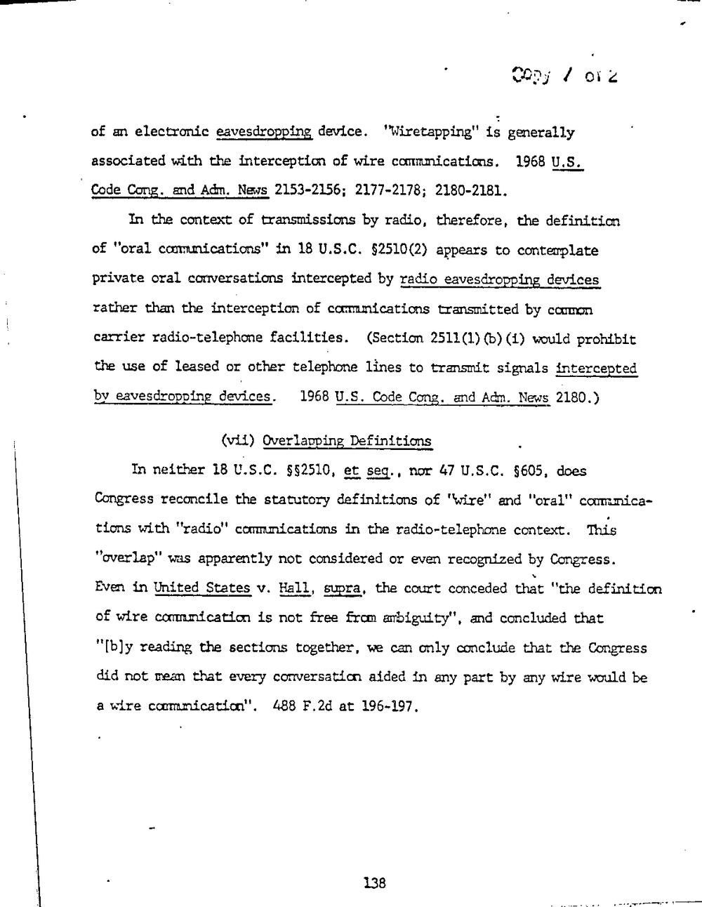 Page 146 from Report on Inquiry Into CIA Related Electronic Surveillance Activities