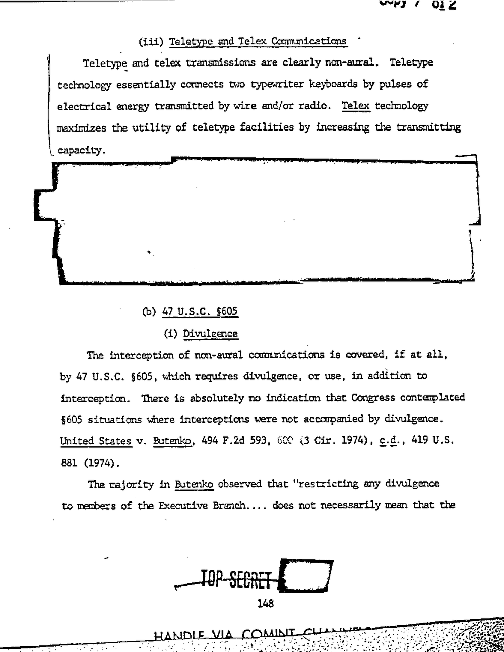 Page 156 from Report on Inquiry Into CIA Related Electronic Surveillance Activities