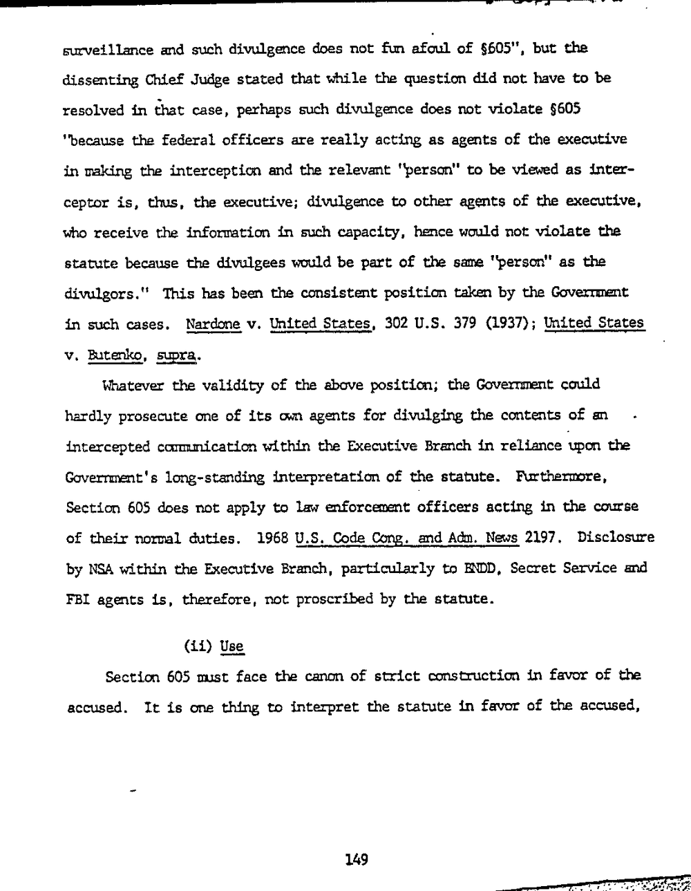 Page 157 from Report on Inquiry Into CIA Related Electronic Surveillance Activities