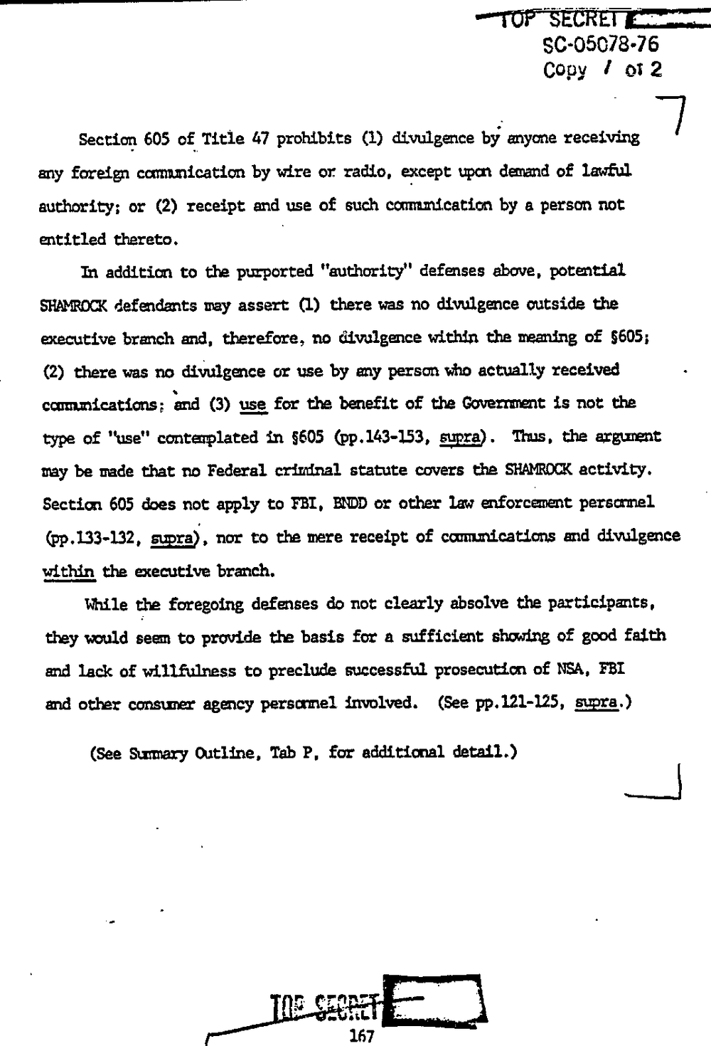 Page 175 from Report on Inquiry Into CIA Related Electronic Surveillance Activities