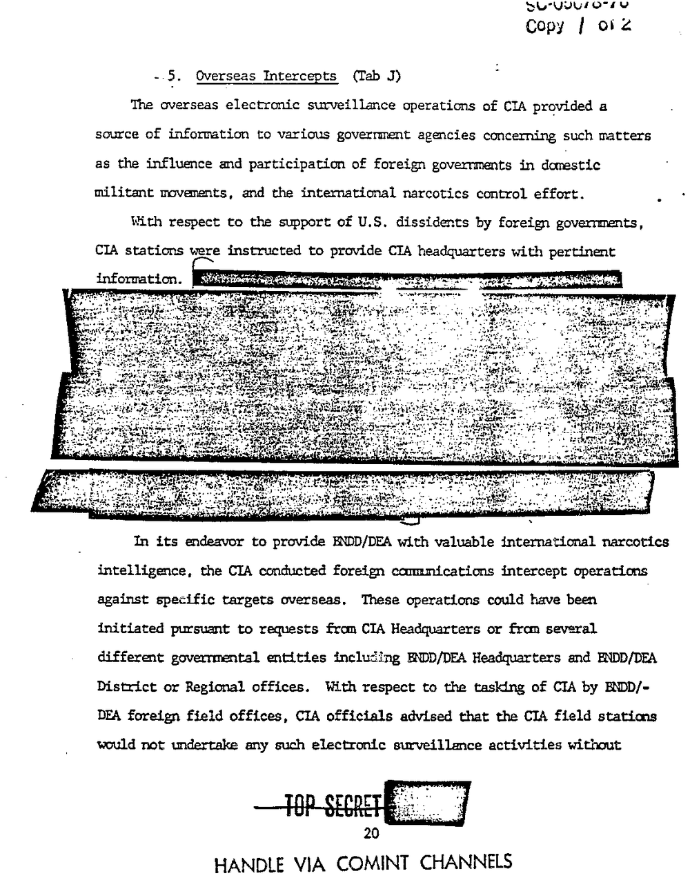Page 28 from Report on Inquiry Into CIA Related Electronic Surveillance Activities