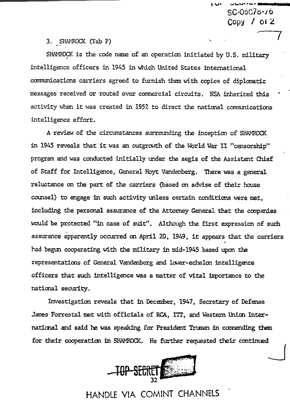 Page 40 from Report on Inquiry Into CIA Related Electronic Surveillance Activities