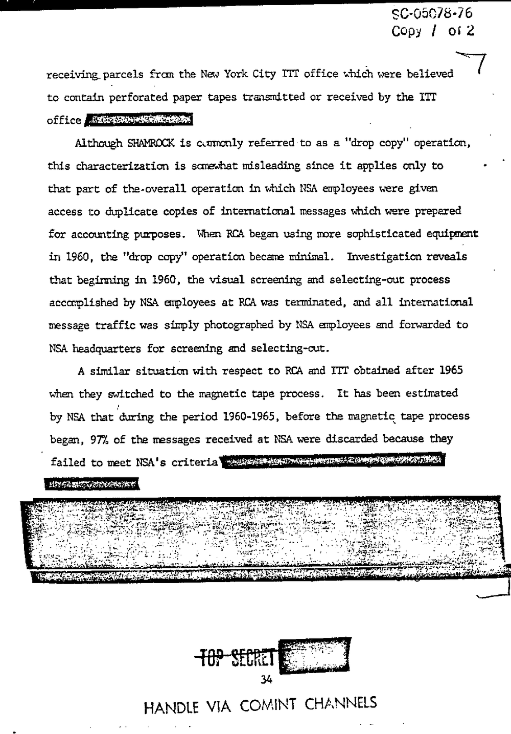 Page 42 from Report on Inquiry Into CIA Related Electronic Surveillance Activities