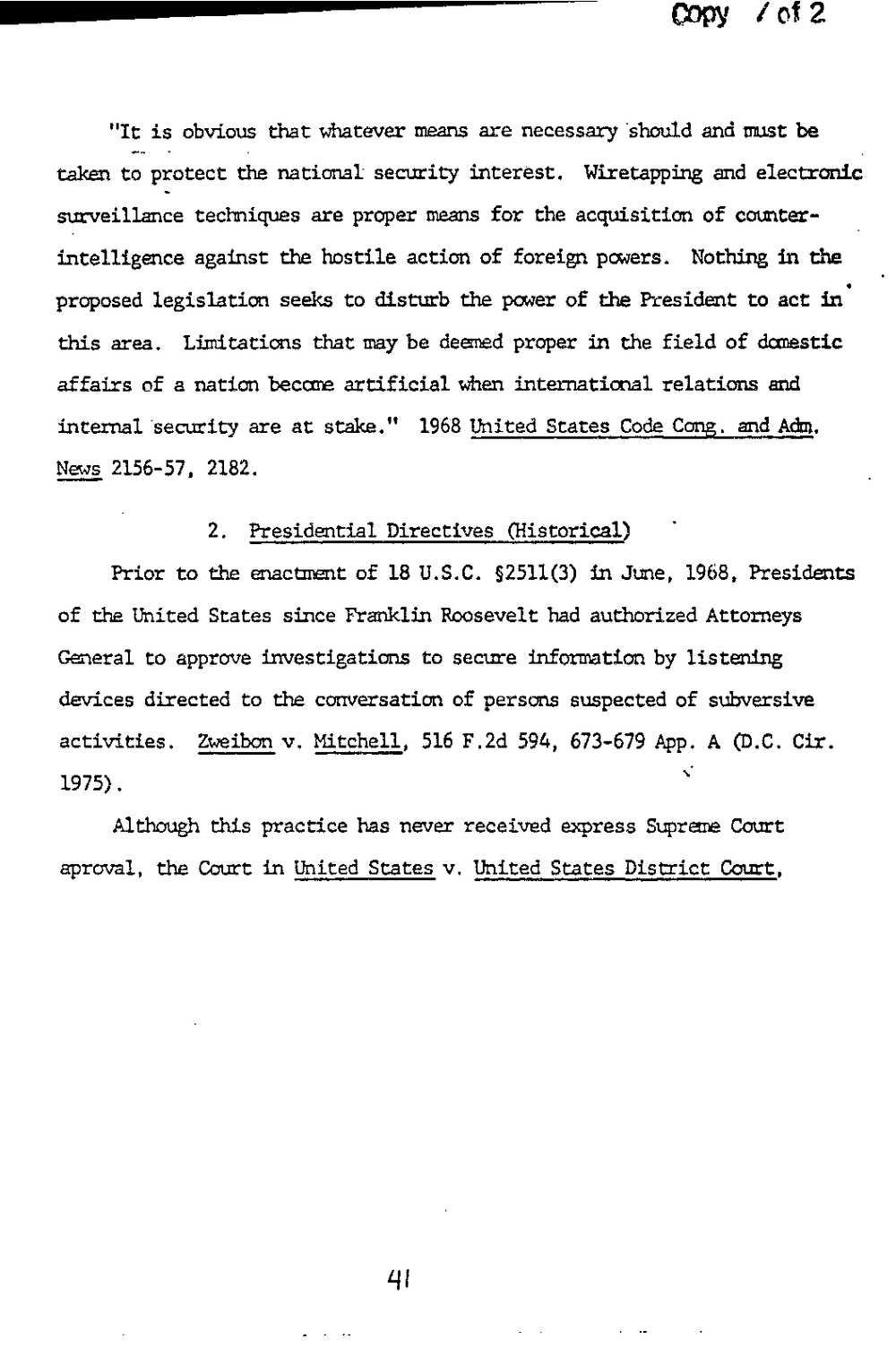 Page 49 from Report on Inquiry Into CIA Related Electronic Surveillance Activities