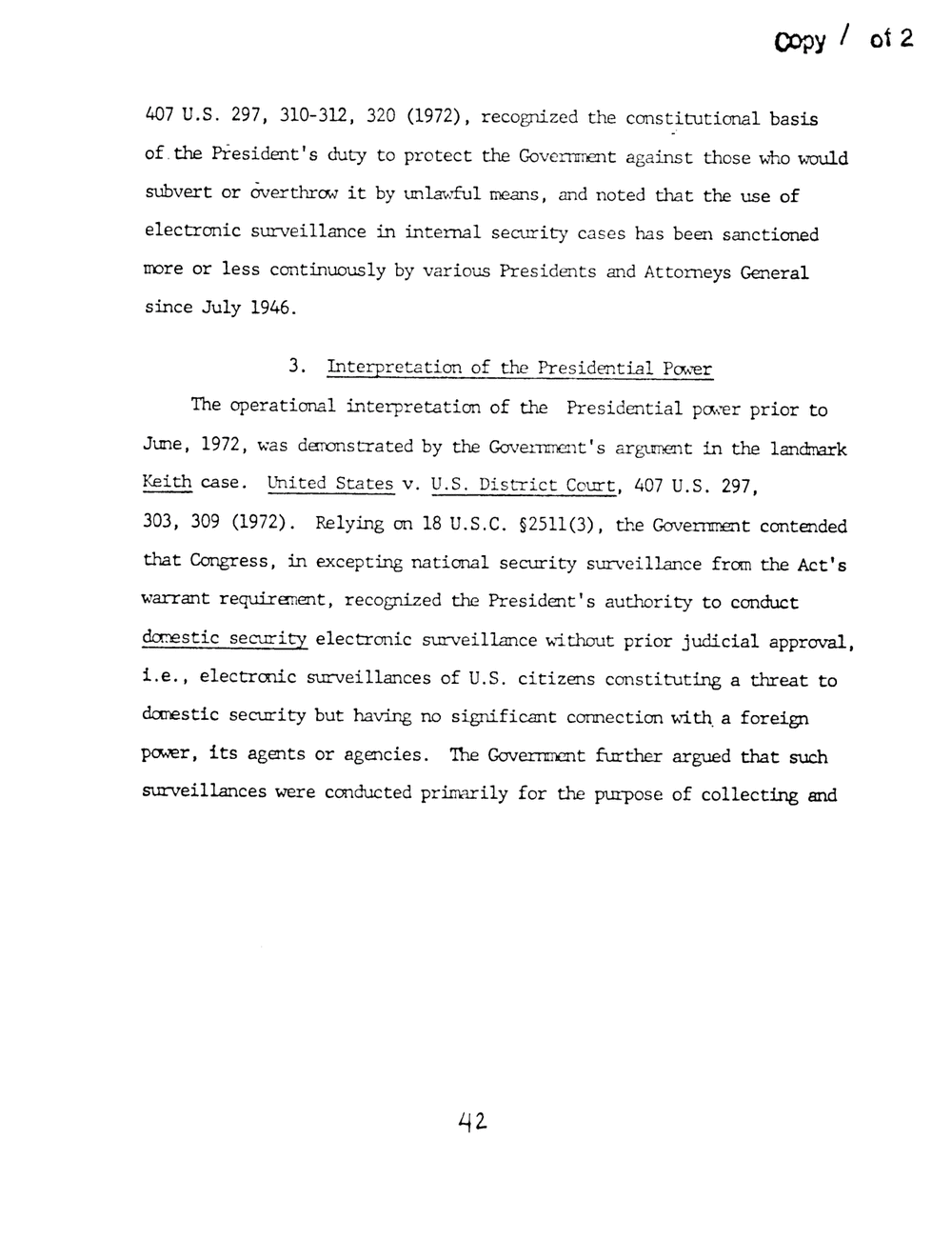 Page 50 from Report on Inquiry Into CIA Related Electronic Surveillance Activities