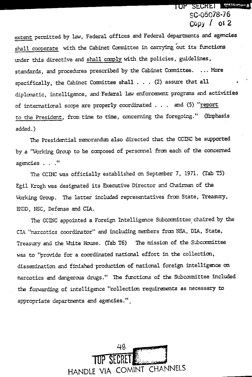 Page 56 from Report on Inquiry Into CIA Related Electronic Surveillance Activities