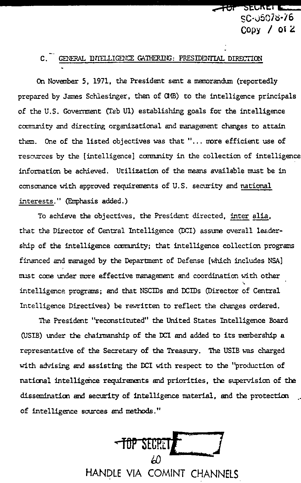 Page 68 from Report on Inquiry Into CIA Related Electronic Surveillance Activities