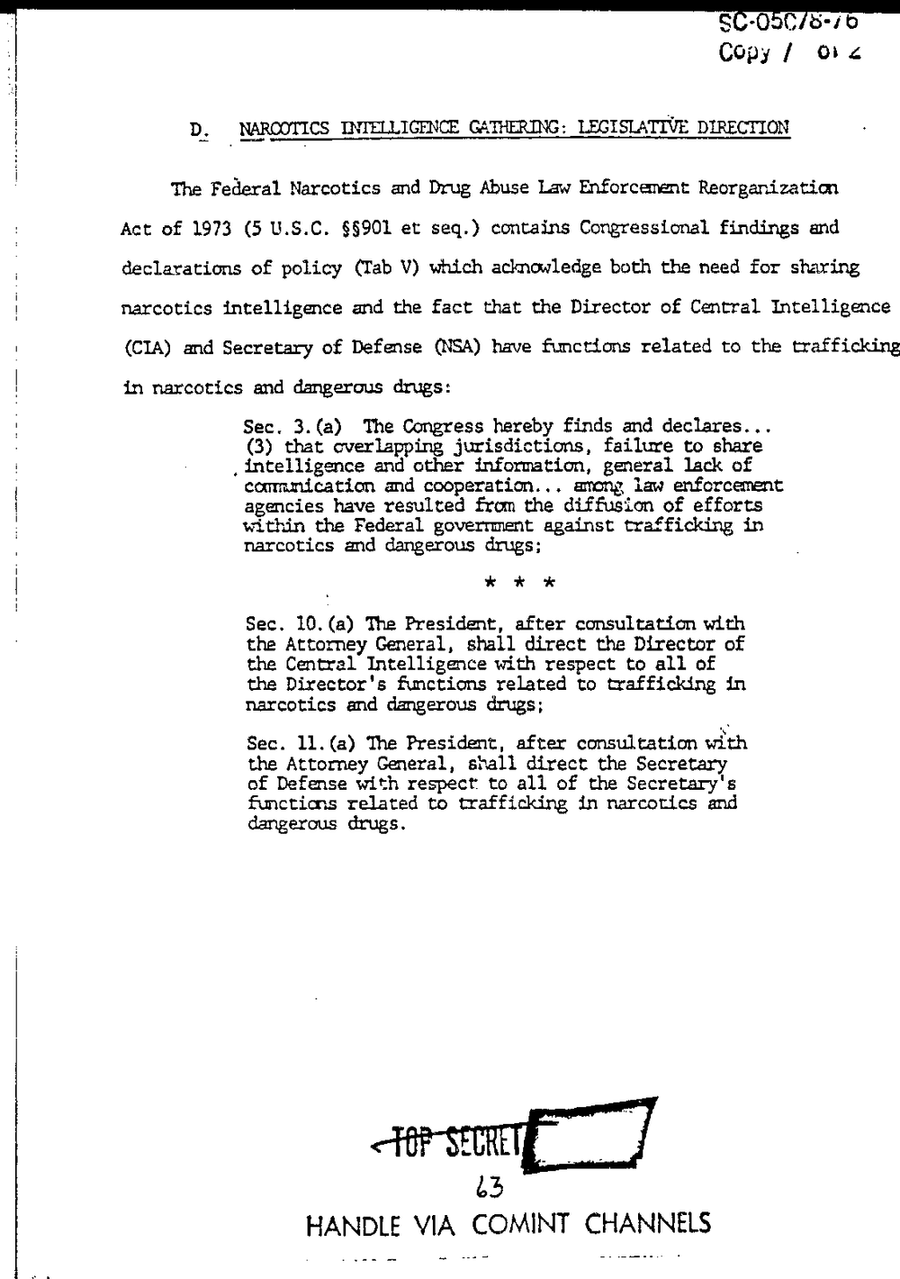 Page 71 from Report on Inquiry Into CIA Related Electronic Surveillance Activities