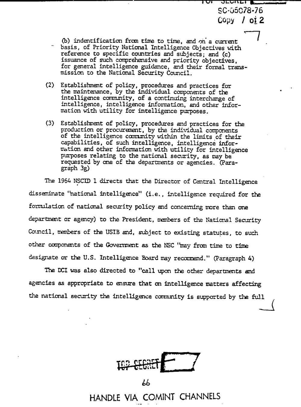 Page 74 from Report on Inquiry Into CIA Related Electronic Surveillance Activities