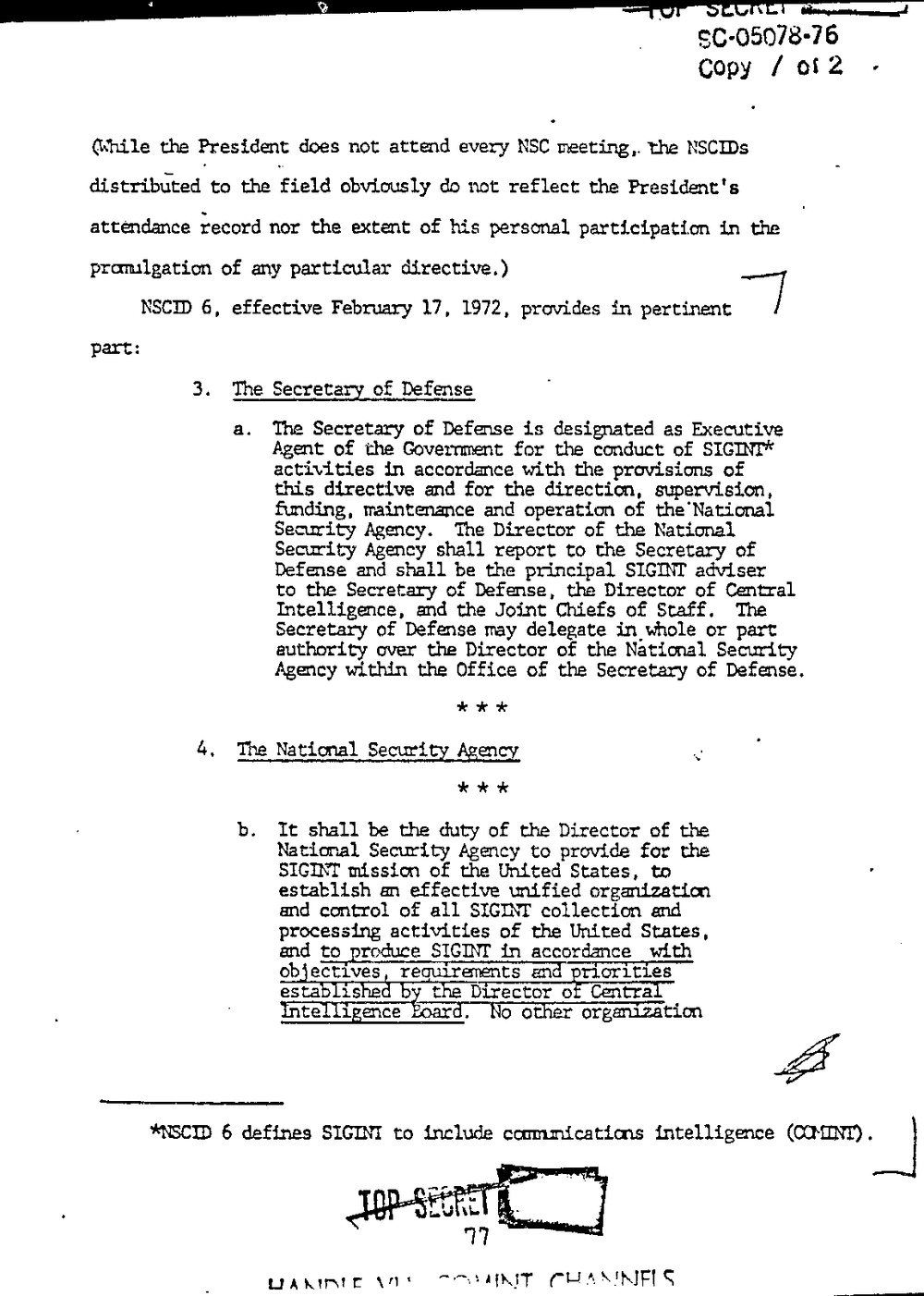 Page 85 from Report on Inquiry Into CIA Related Electronic Surveillance Activities