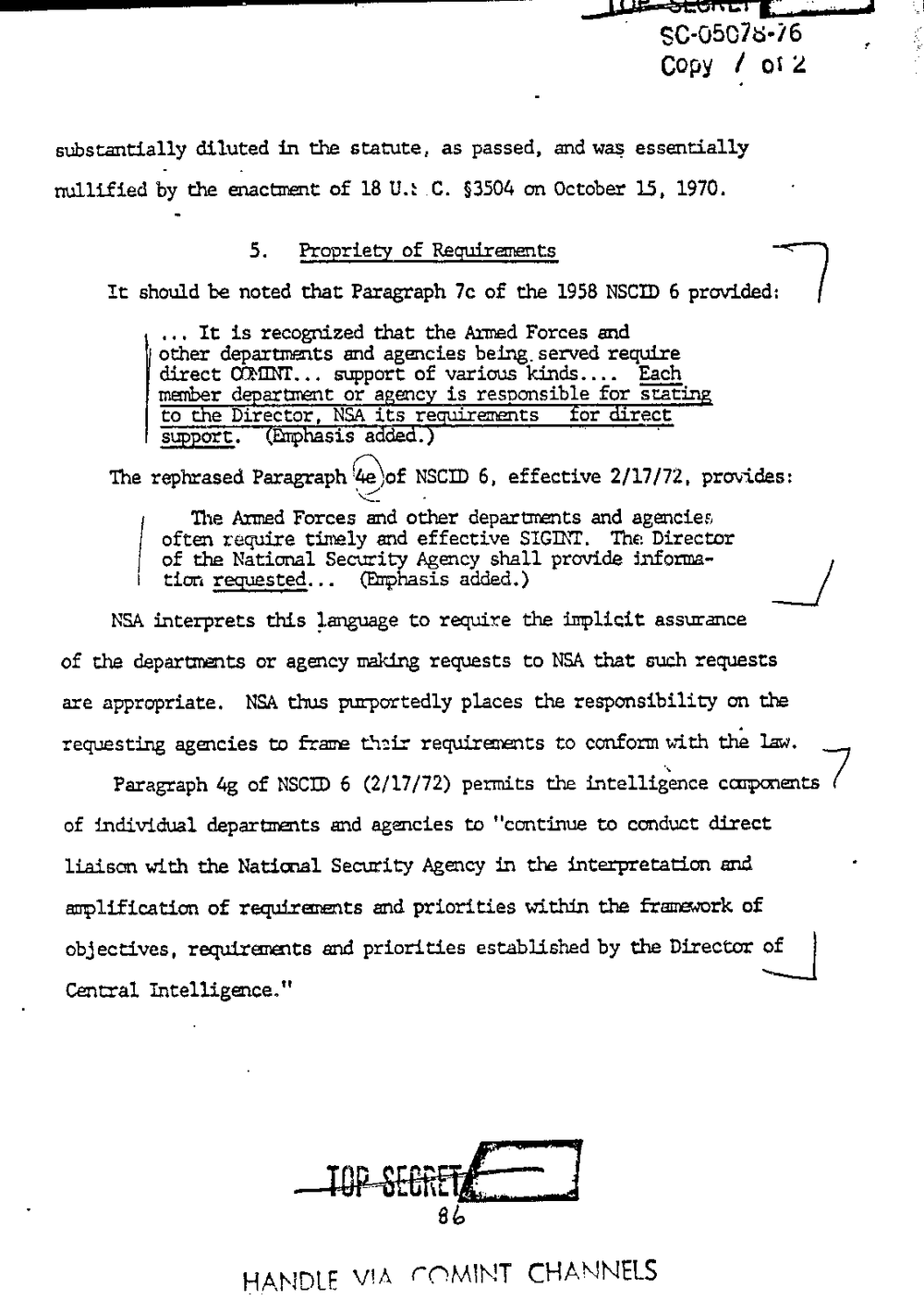 Page 94 from Report on Inquiry Into CIA Related Electronic Surveillance Activities