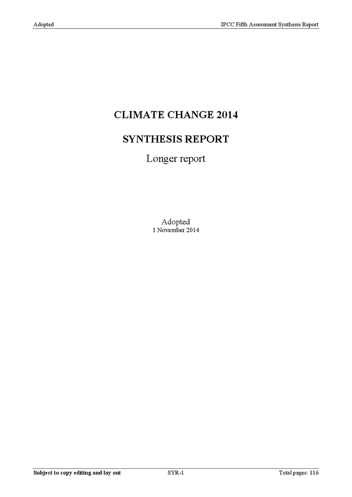 Read the IPCC's synthesis report DocumentCloud