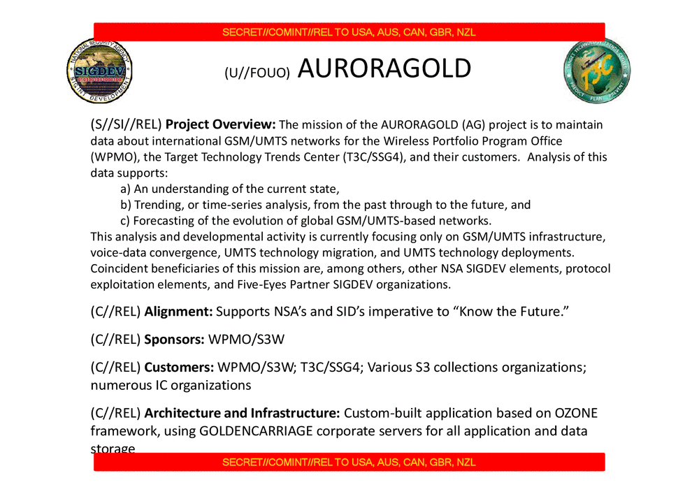 Page 1 from AURORAGOLD project overview (2011)