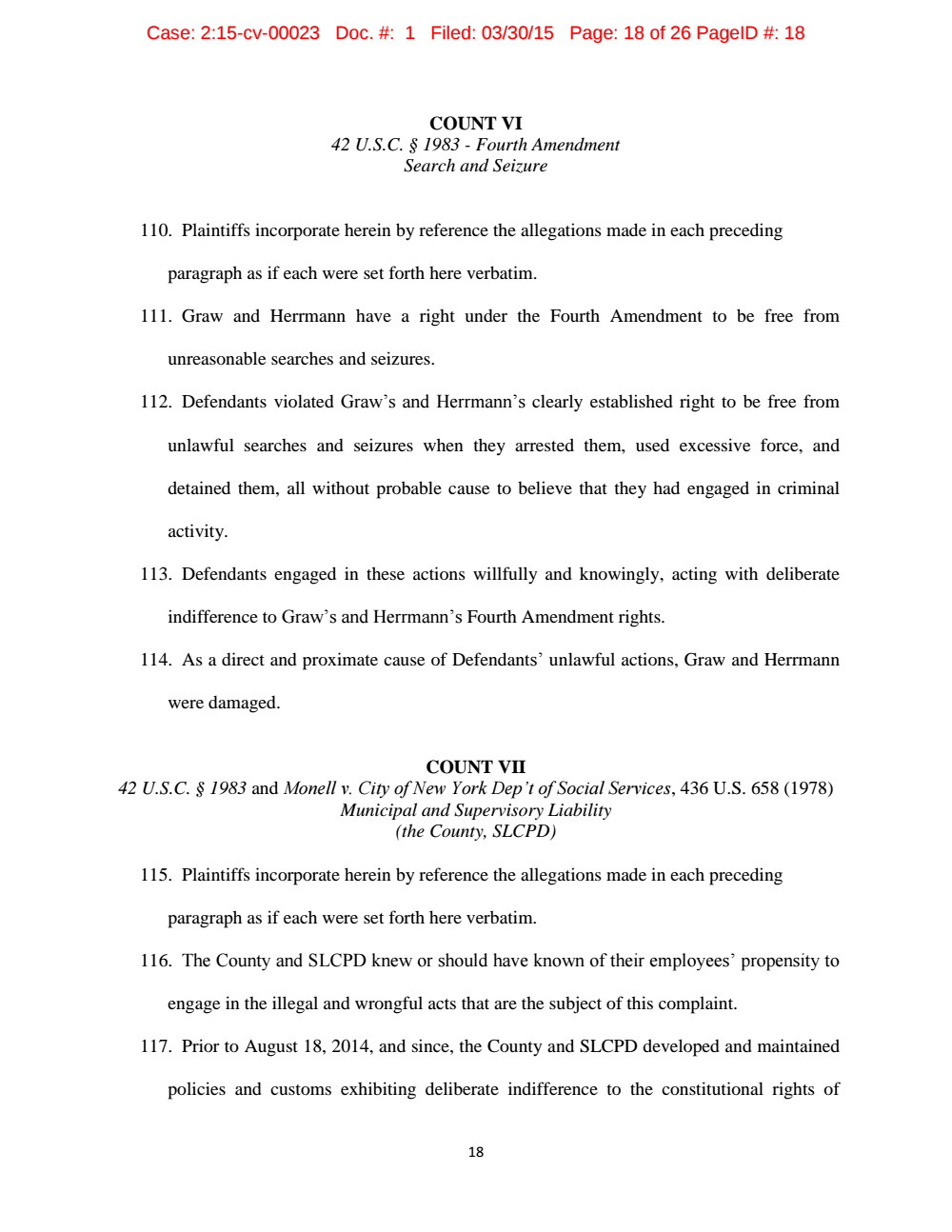 Page 18 from Complaint by <em>Intercept</em> Journalist Against St. Louis Police and County