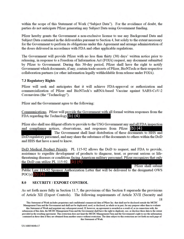 Page 20 of pfizer-vaccinecontract-hhs-tdl
