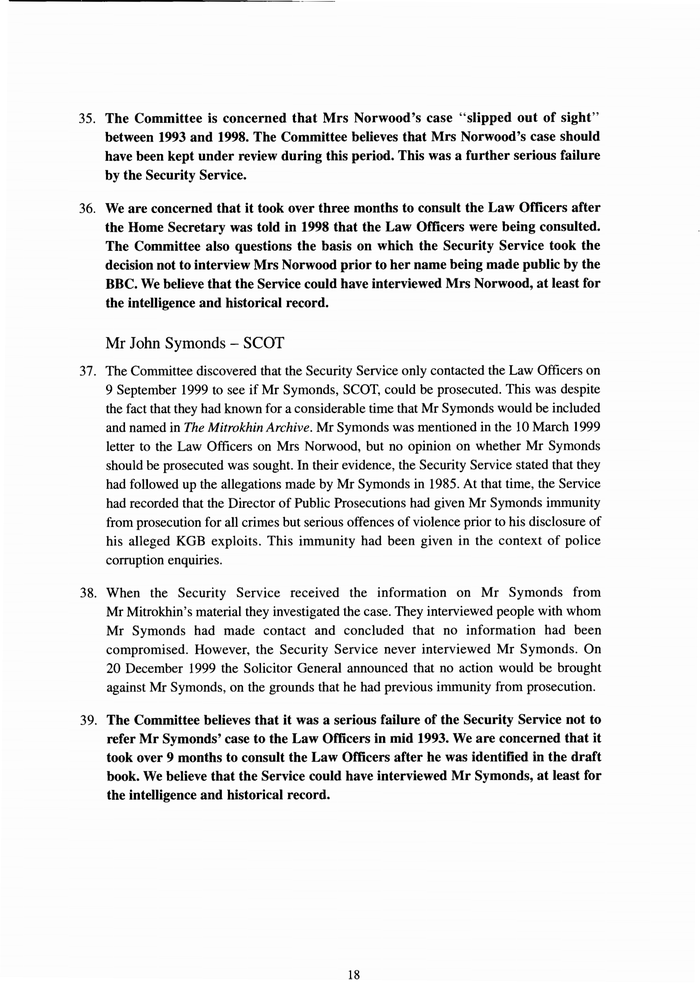 Page 18 of Mitrokhin Inquiry