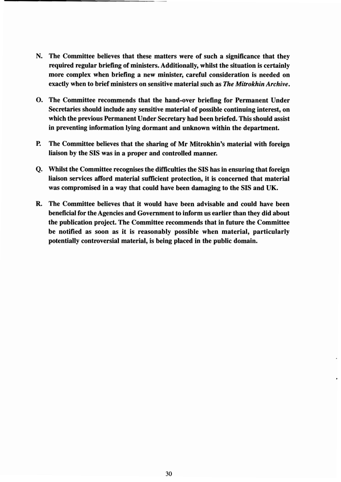 Page 30 of Mitrokhin Inquiry