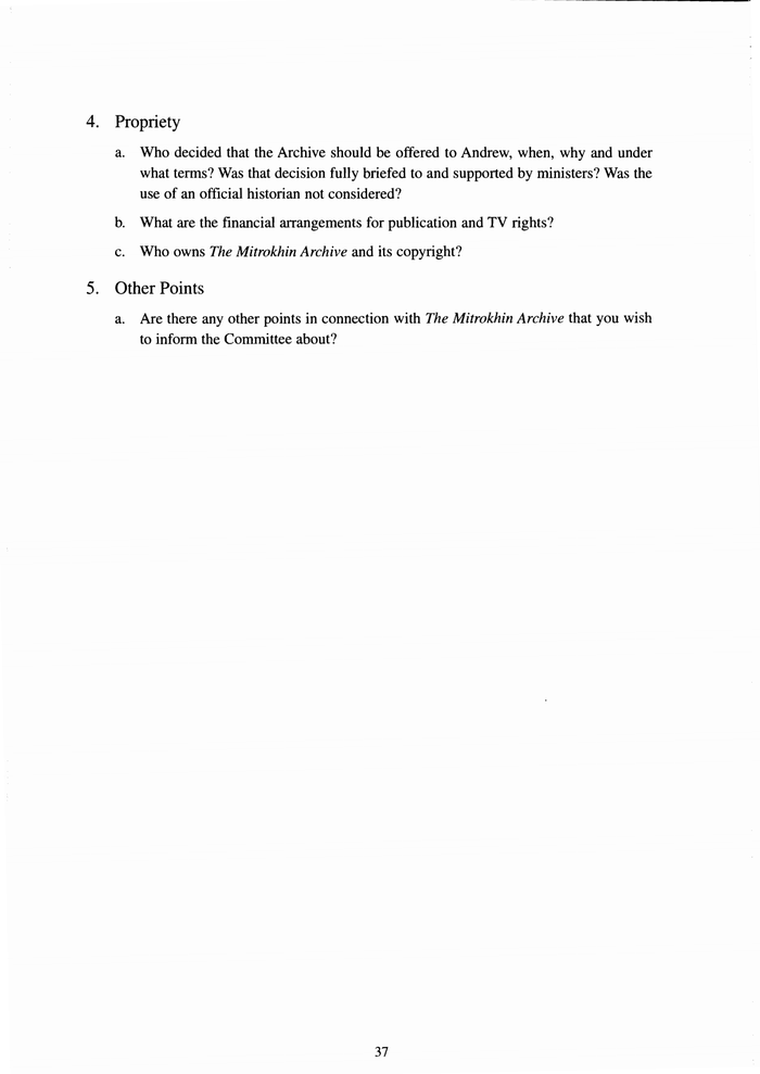 Page 37 of Mitrokhin Inquiry
