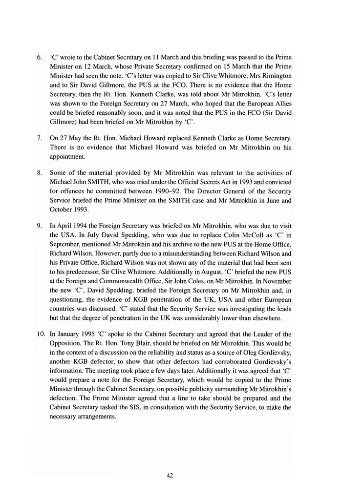 Page 42 of Mitrokhin Inquiry