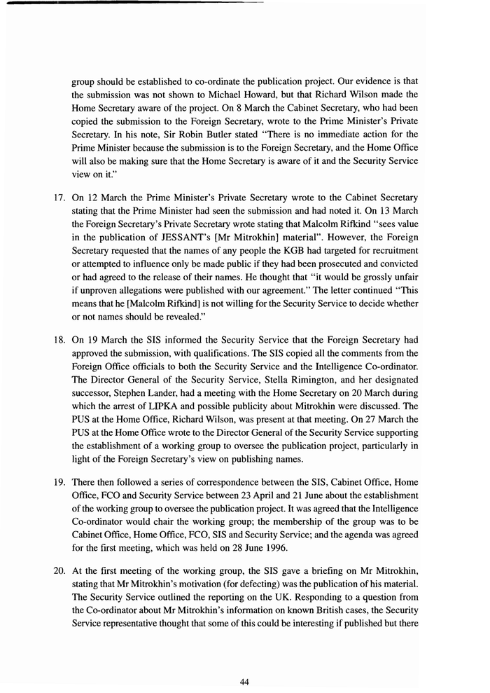 Page 44 of Mitrokhin Inquiry