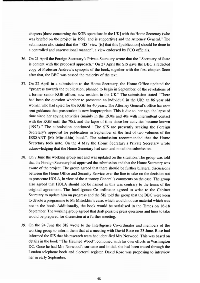 Page 48 of Mitrokhin Inquiry