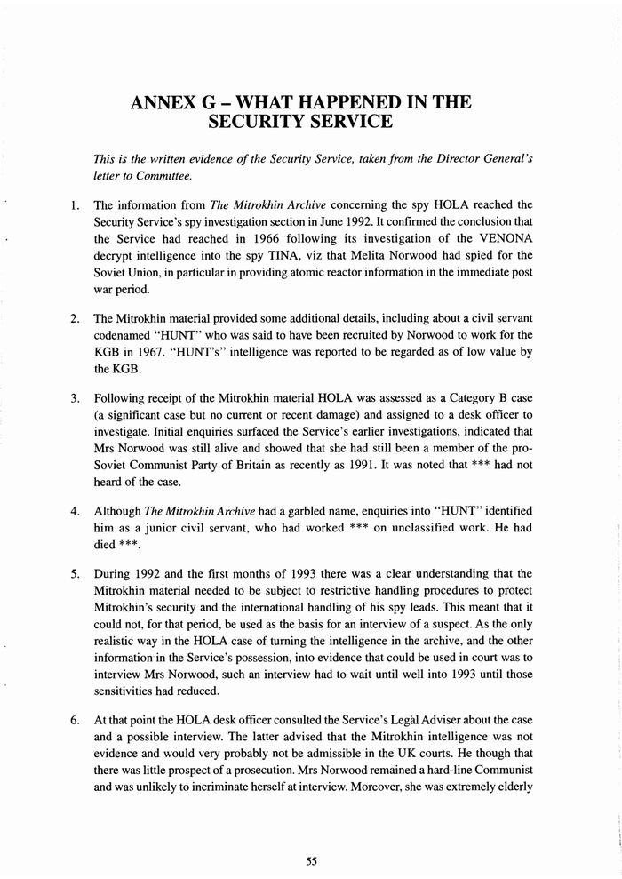 Page 55 of Mitrokhin Inquiry