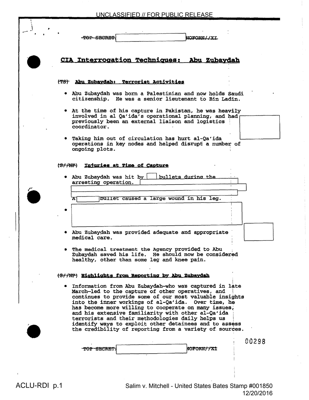 CIA Interrogation Techniques: Abu Zubaydah
