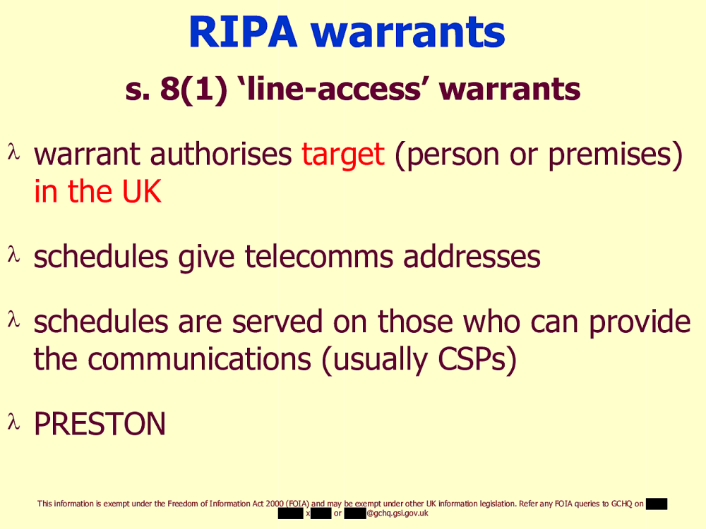Page 14 from Operational Legalities – GCHQ Powerpoint Presentation