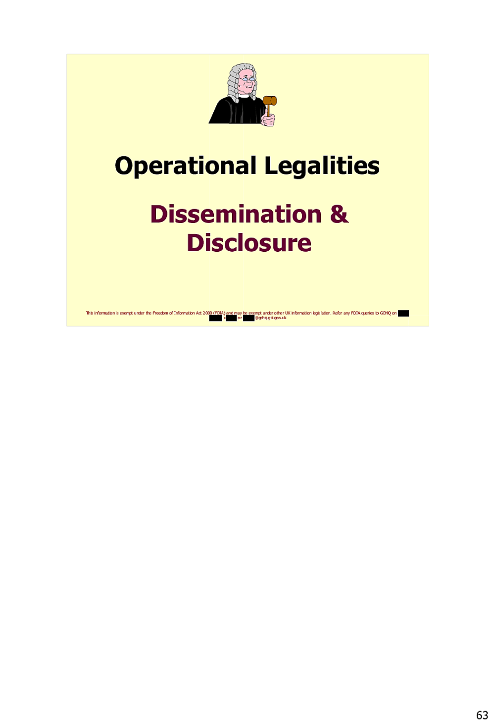 Page 140 from Operational Legalities – GCHQ Powerpoint Presentation