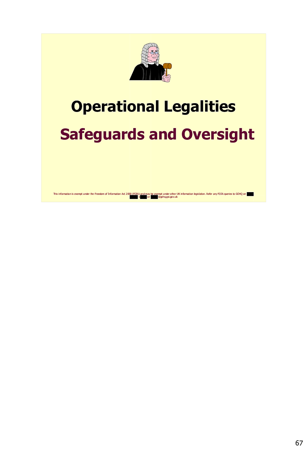 Page 144 from Operational Legalities – GCHQ Powerpoint Presentation