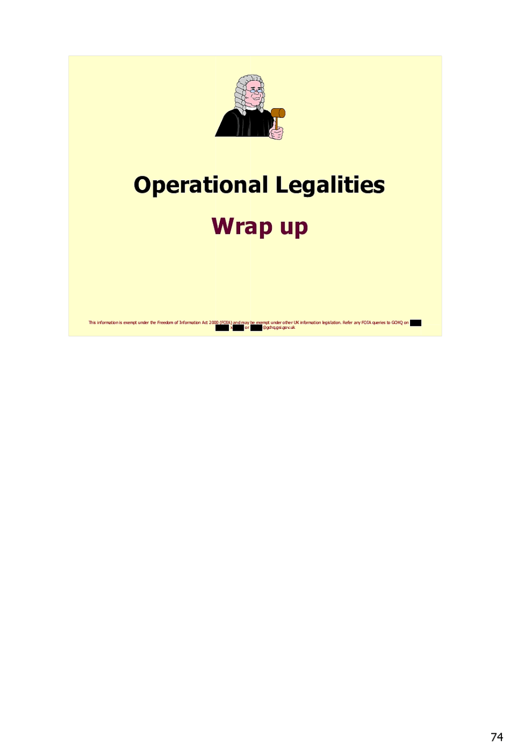 Page 151 from Operational Legalities – GCHQ Powerpoint Presentation