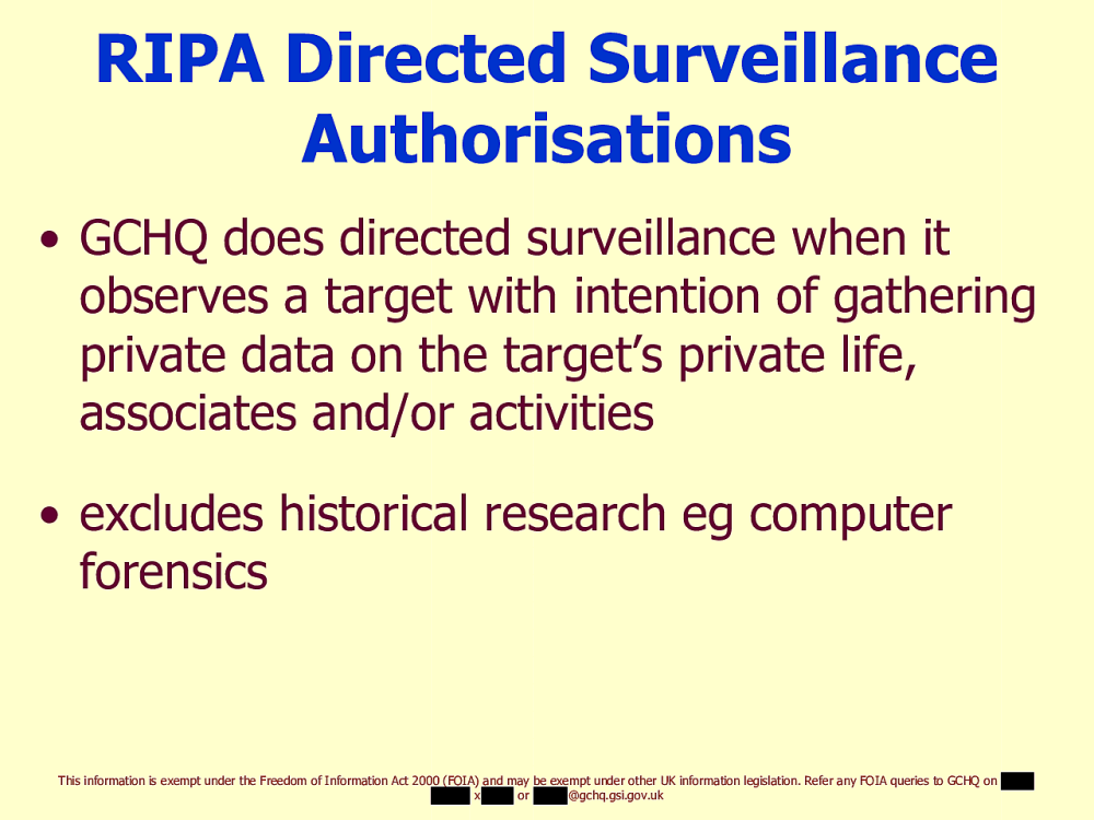 Page 19 from Operational Legalities – GCHQ Powerpoint Presentation