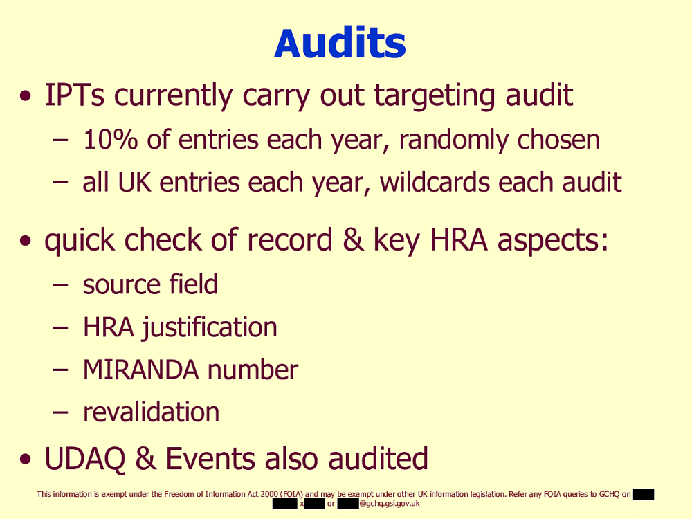 Page 38 from Operational Legalities – GCHQ Powerpoint Presentation