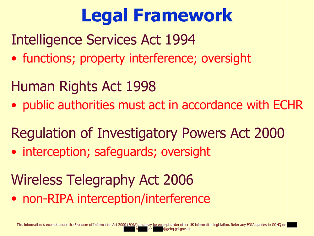 Page 5 from Operational Legalities – GCHQ Powerpoint Presentation