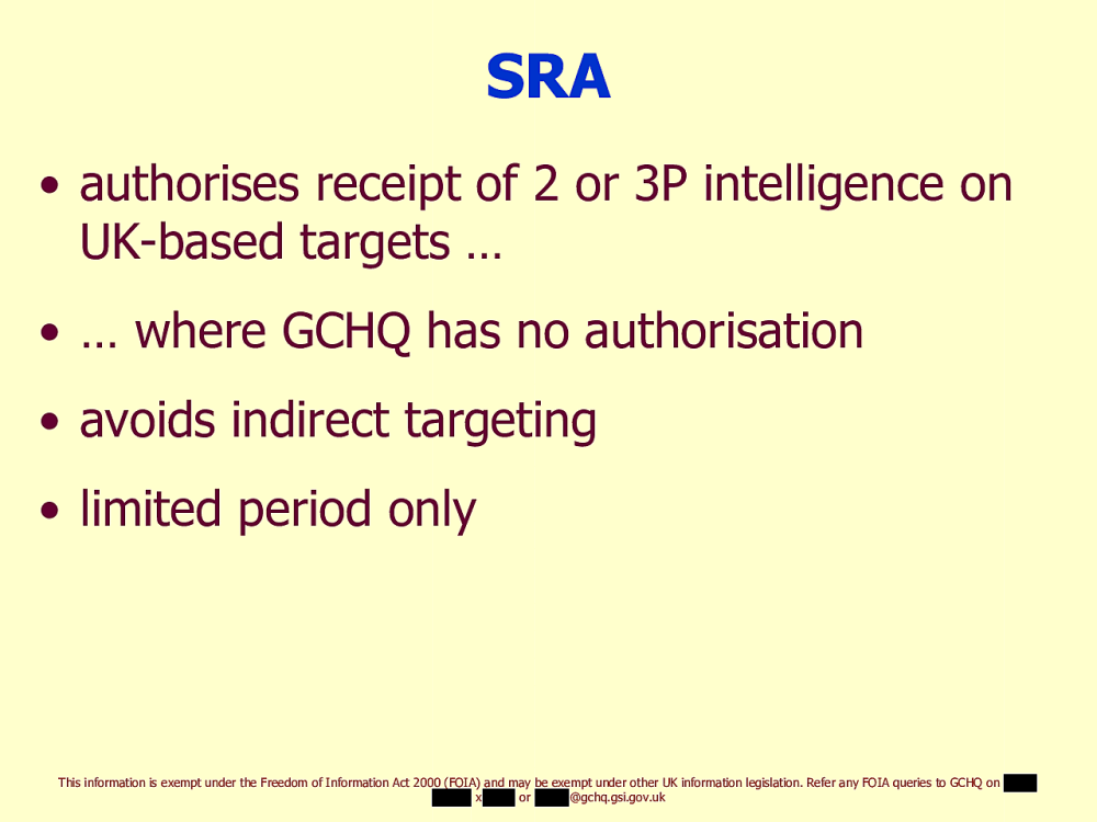 Page 50 from Operational Legalities – GCHQ Powerpoint Presentation