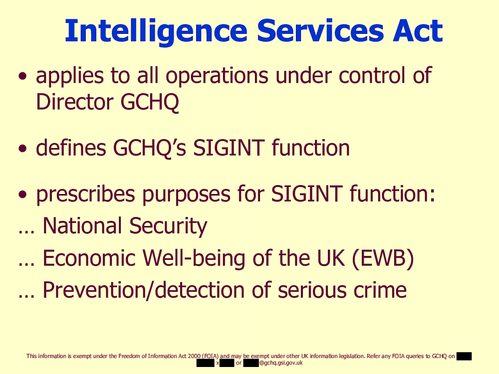 Page 6 from Operational Legalities – GCHQ Powerpoint Presentation