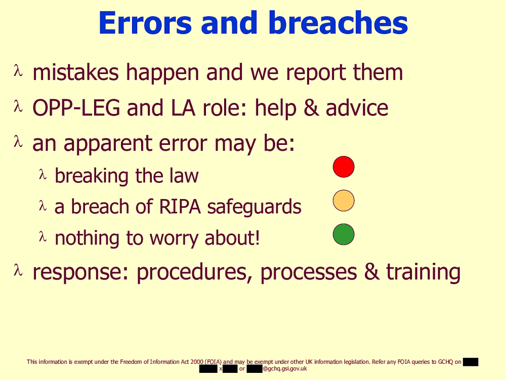 Page 68 from Operational Legalities – GCHQ Powerpoint Presentation