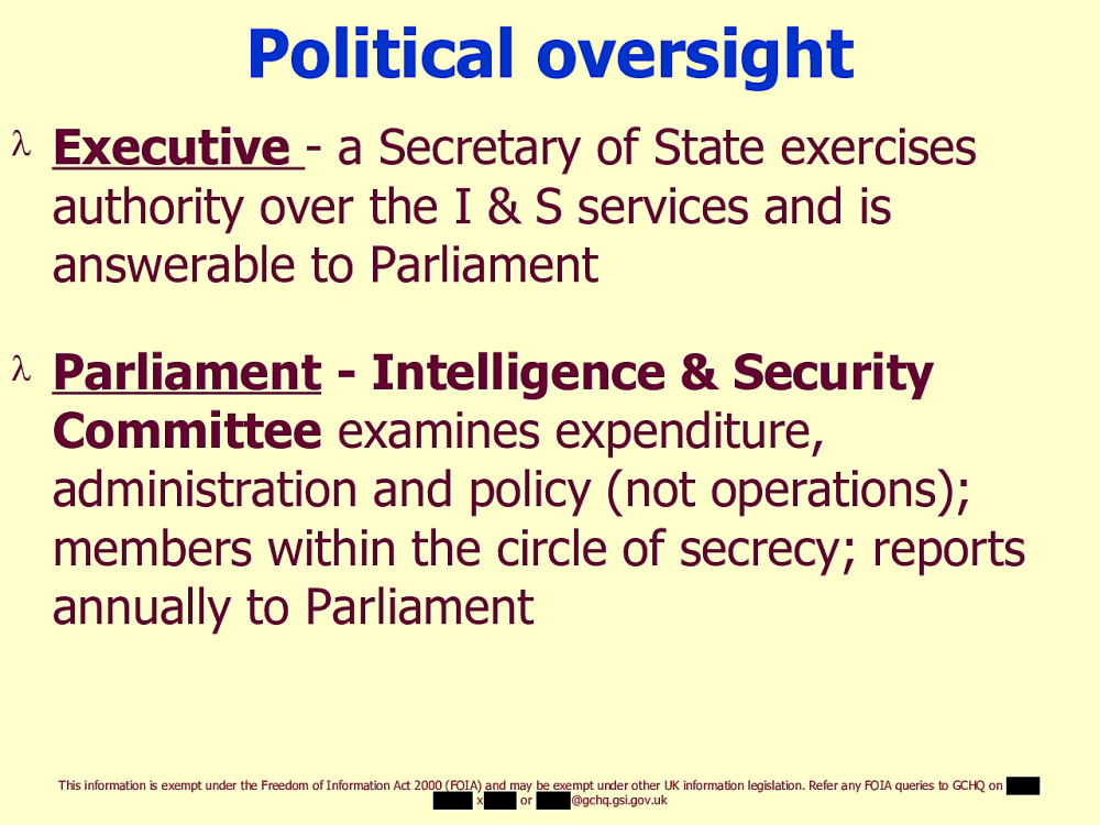 Page 69 from Operational Legalities – GCHQ Powerpoint Presentation