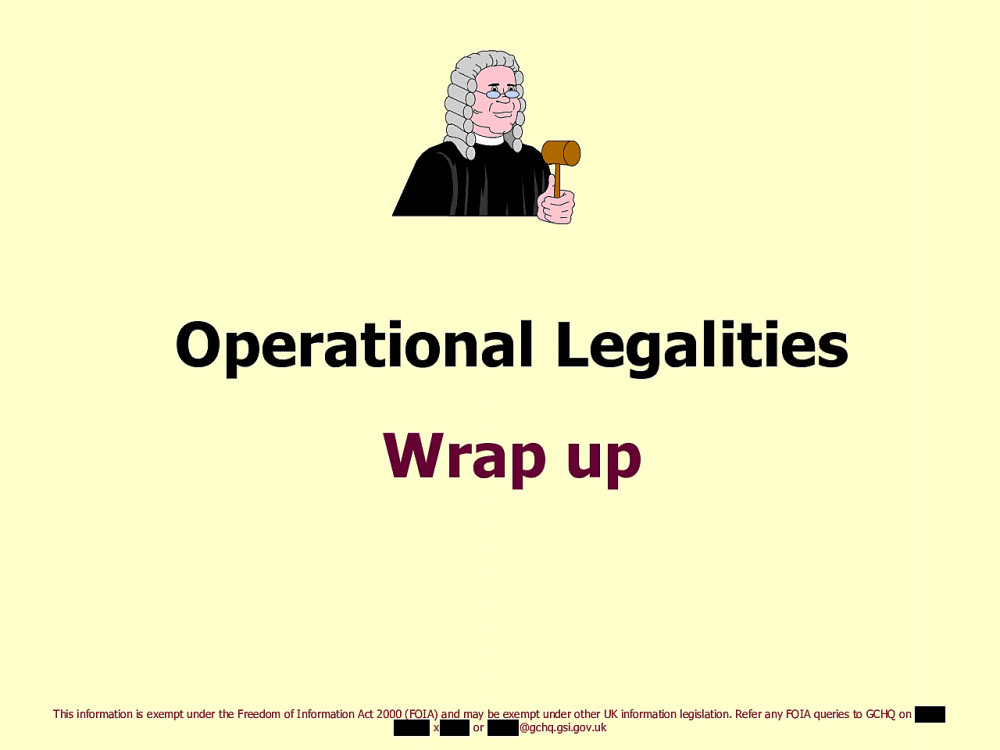 Page 73 from Operational Legalities – GCHQ Powerpoint Presentation
