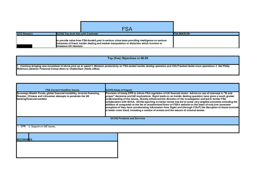 Page 19 from GCHQ Ministry Stakeholder Relationships Spreadsheets