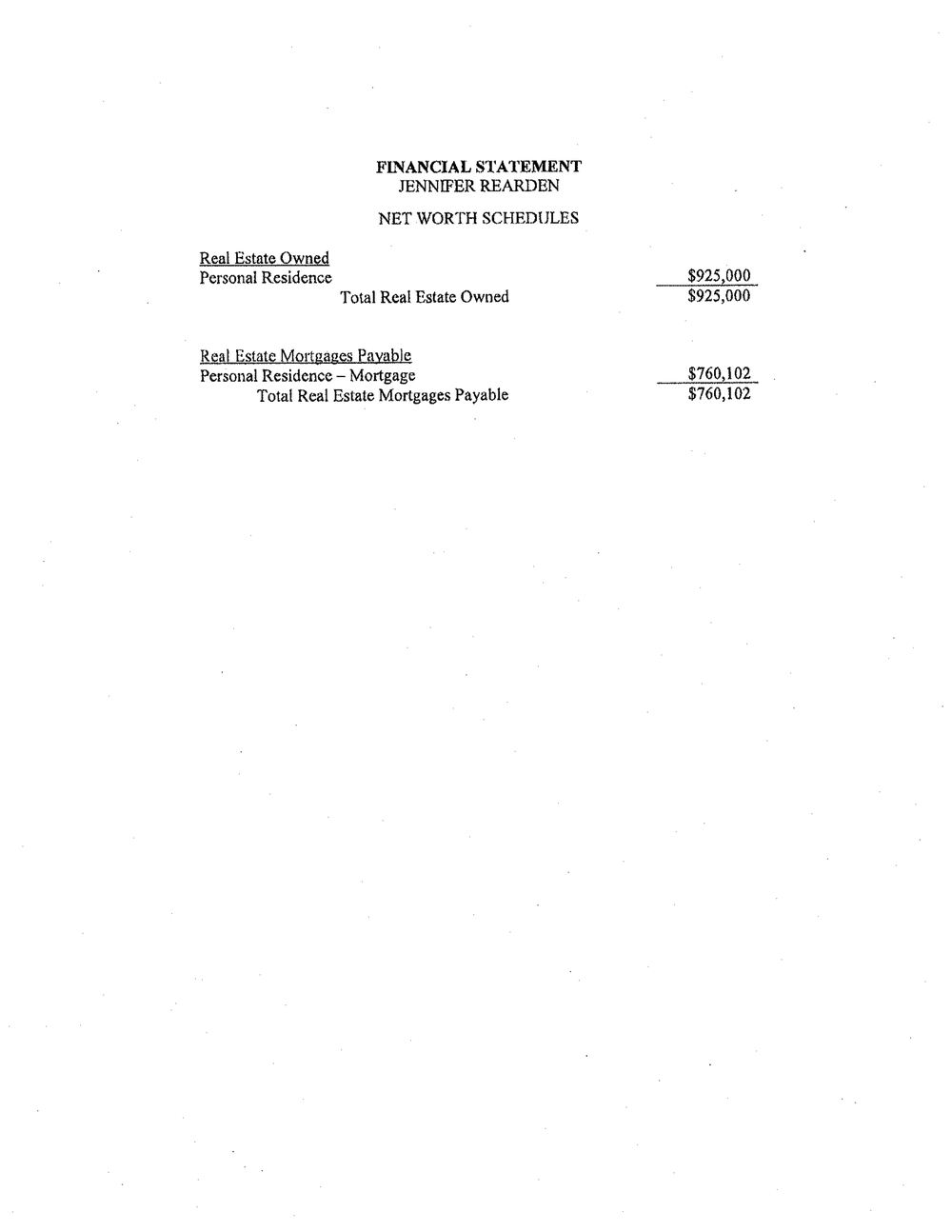 Jennifer Rearden Senate Questionnaire for Federal Judicial Nomination ...