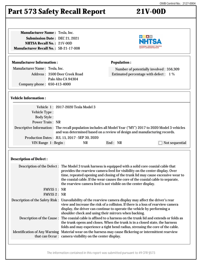 Tesla-recall-notice-model-3 - DocumentCloud