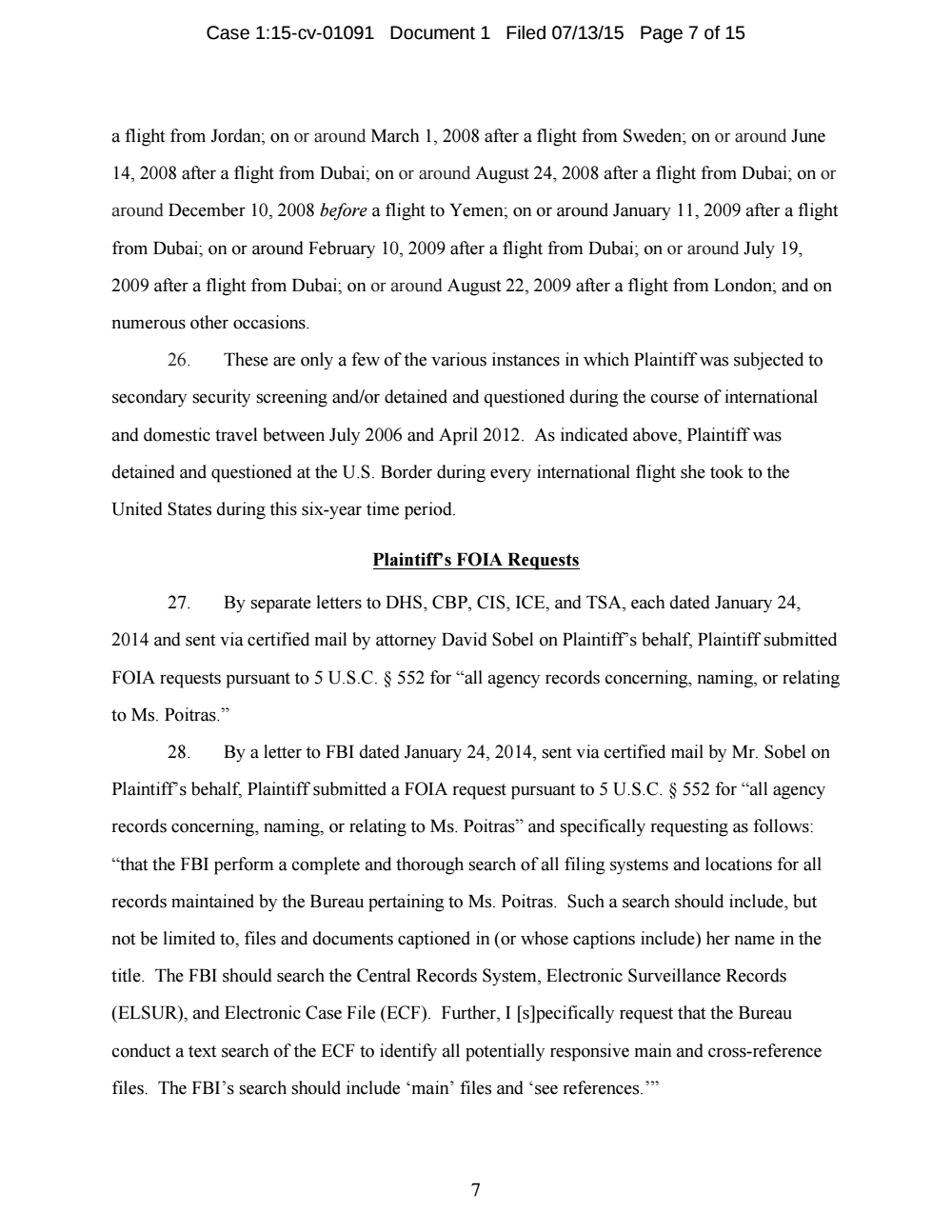 Page 7 from Laura Poitras FOIA Lawsuit