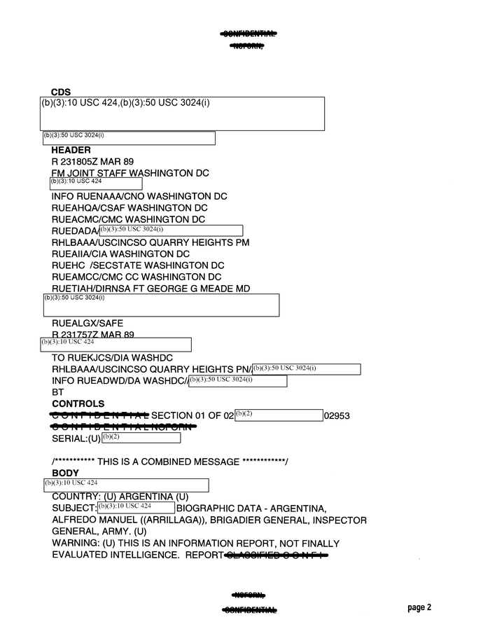 BIO Data - BG Alfredo Manual Arrillaga, Army - DocumentCloud