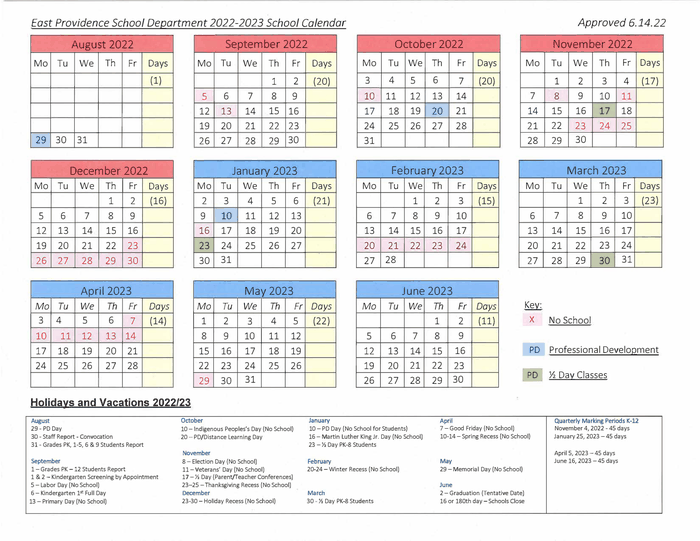 East Providence Amended-2022-23-School-Calendar-approved-6.14.22 ...