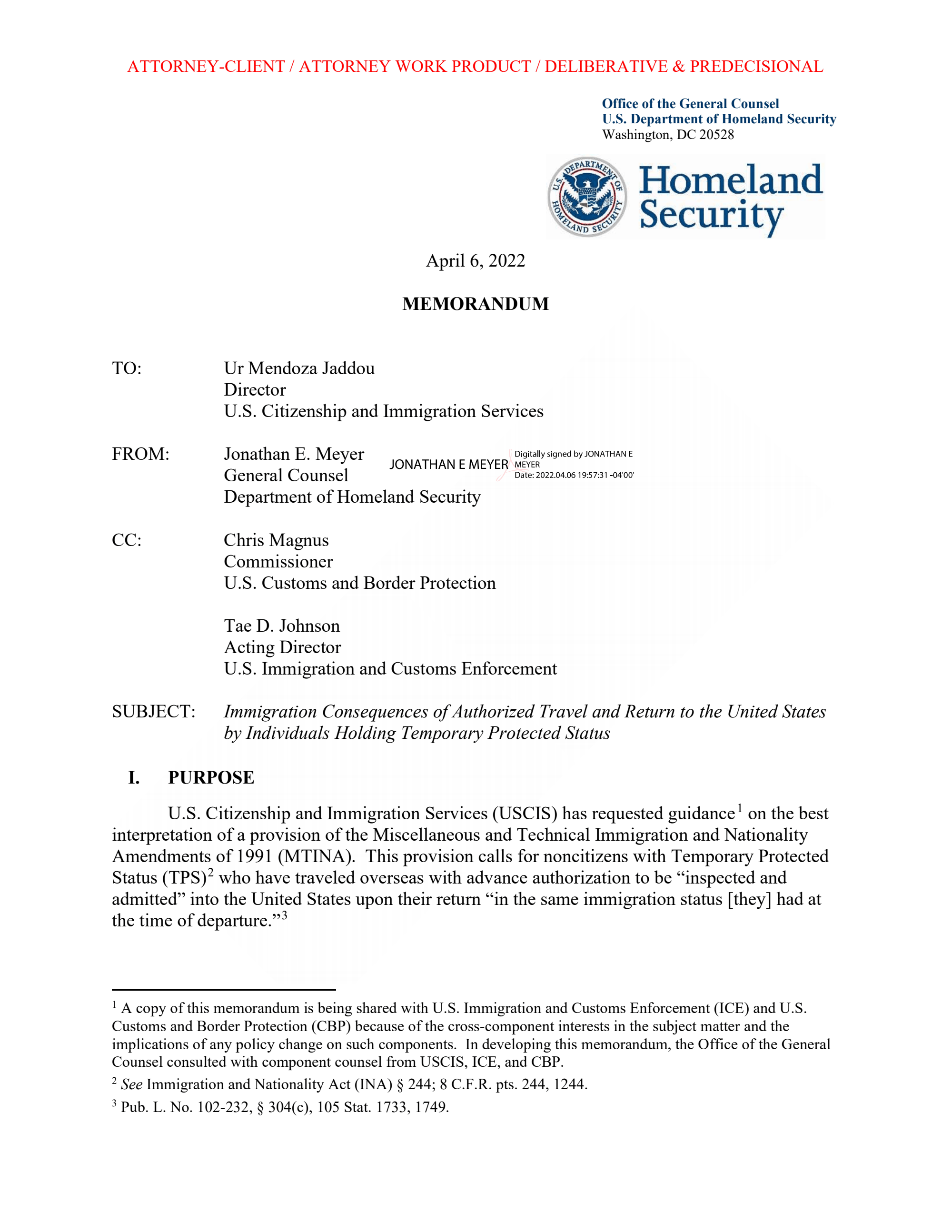 DHS Memorandum - DocumentCloud