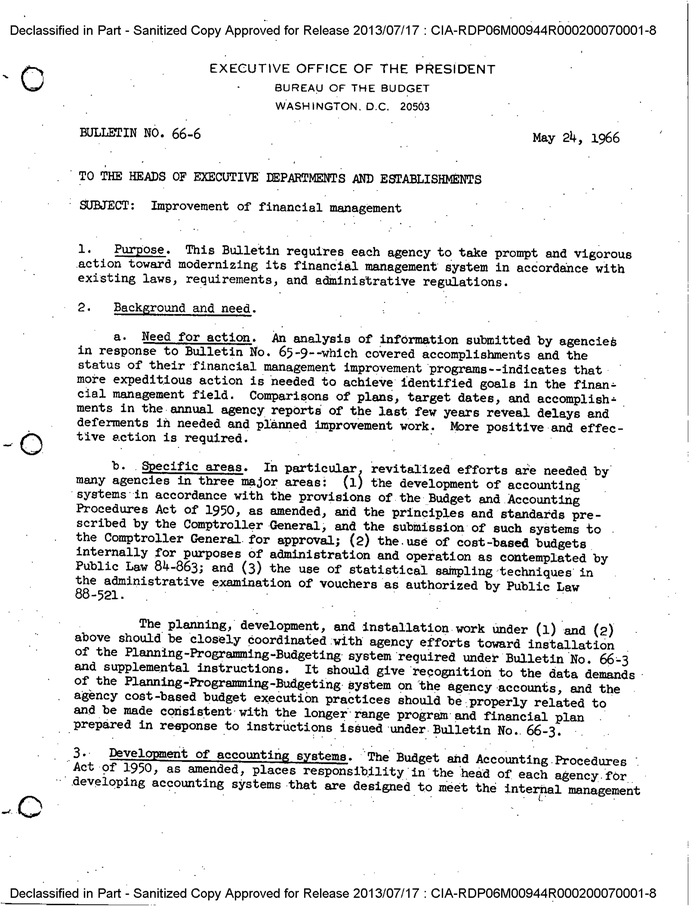 OMB BULLETINS 1966 - DocumentCloud