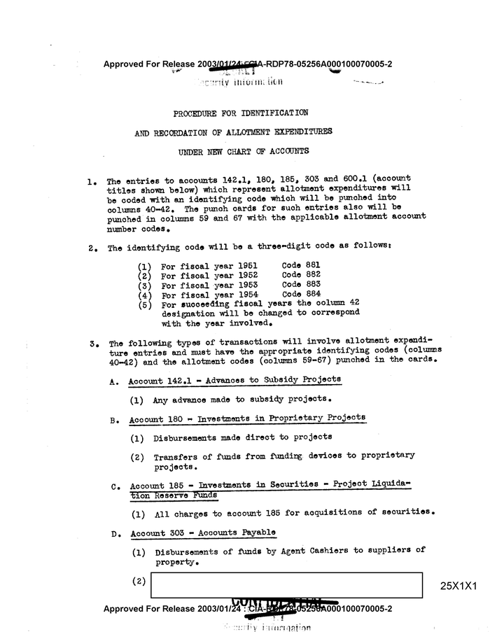 PROCEDURE FOR IDENTIFICATION AND RECORDATION OF ALLOTMENT EXPENDITURES ...