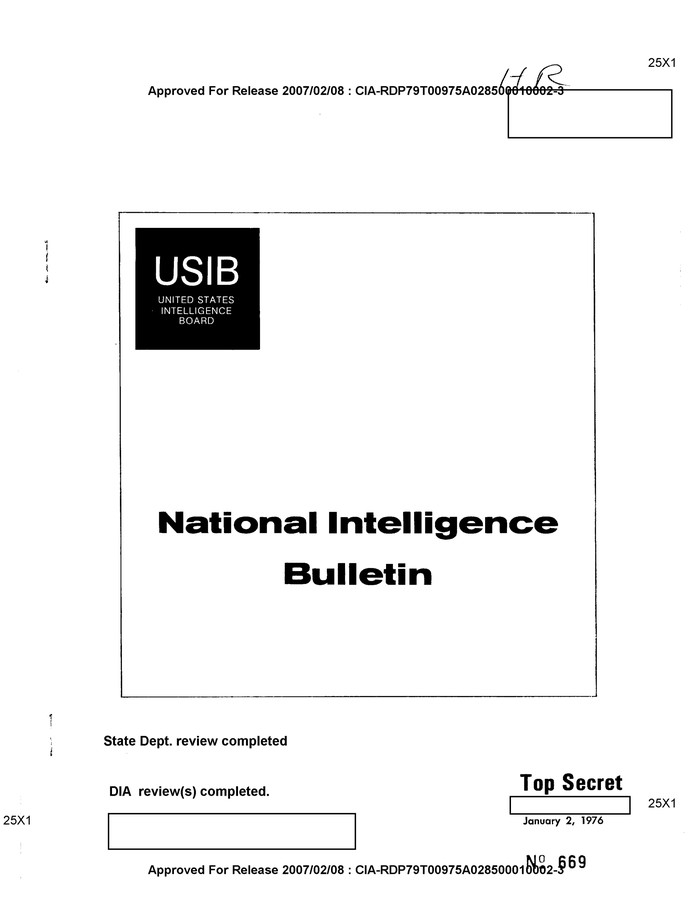 NATIONAL INTELLIGENCE BULLETIN - DocumentCloud