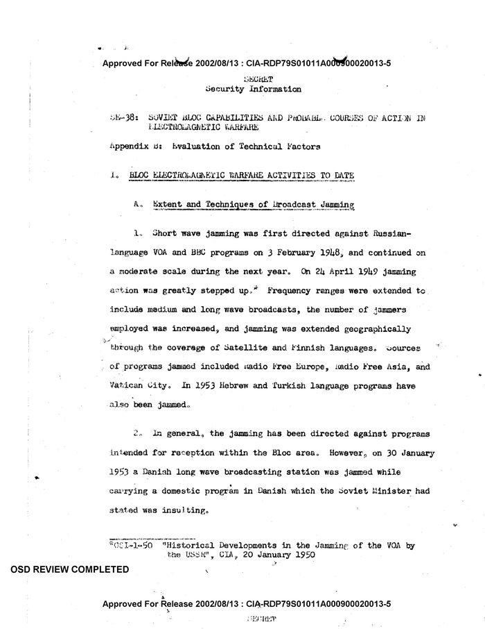 SE-38: SOVIET BLOC CAPABILITIES AND PROBABLE COURSES OF ACTION IN ...